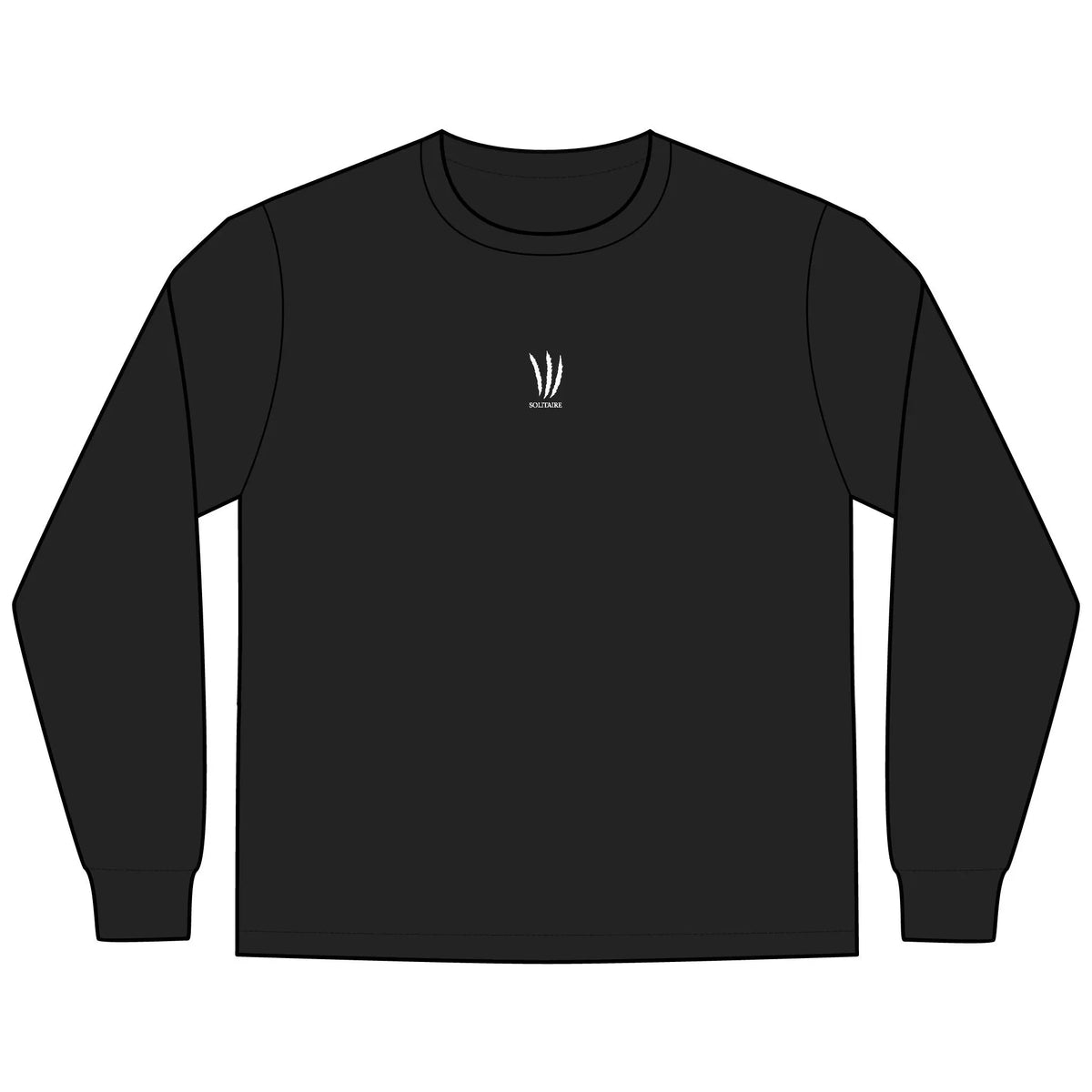 Men’s Black Long Sleeve Tee – Minimalist Solitaire Paris Classique Design Printify