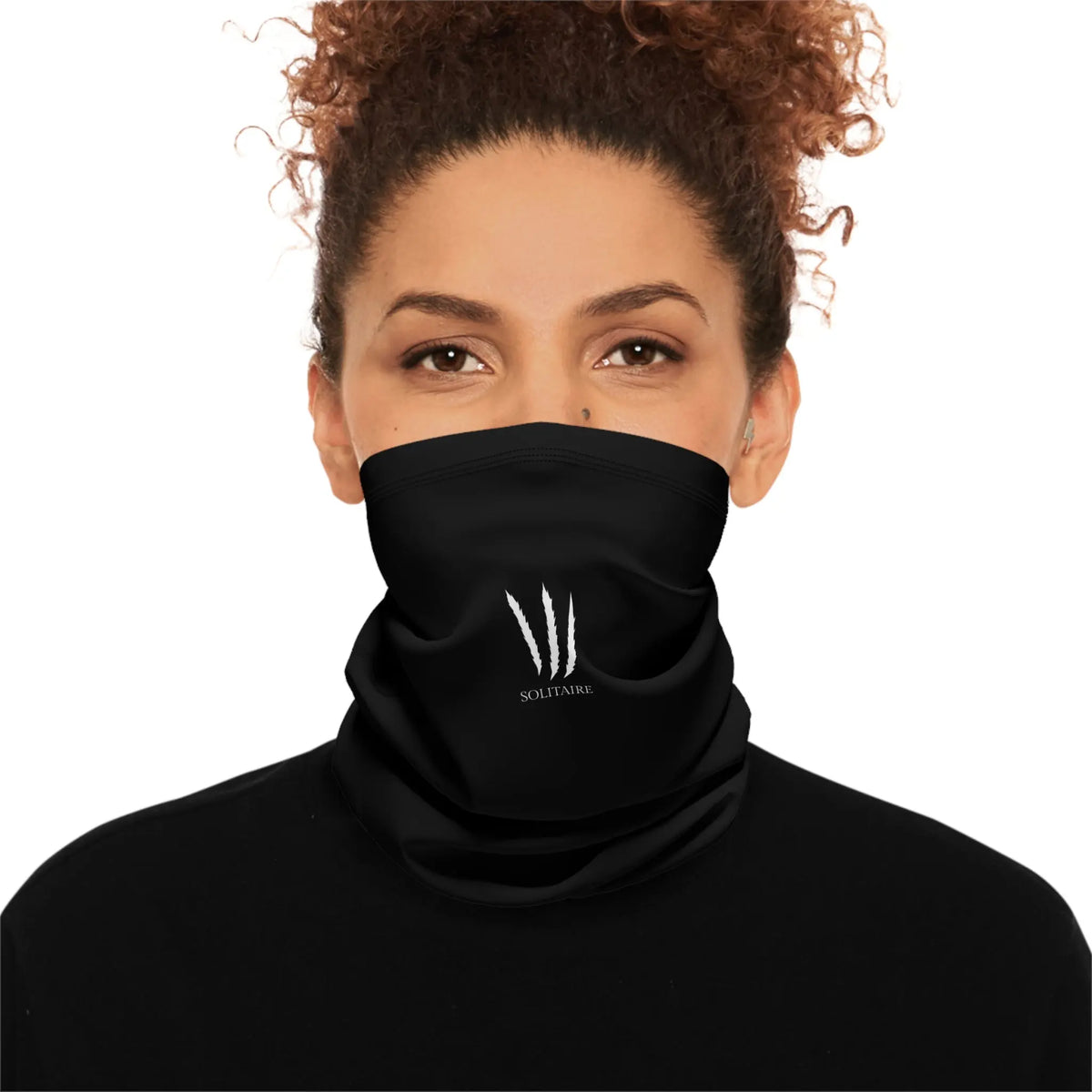 Solitaire Paris Classique Black Winter Neck Gaiter with Drawstring Printify